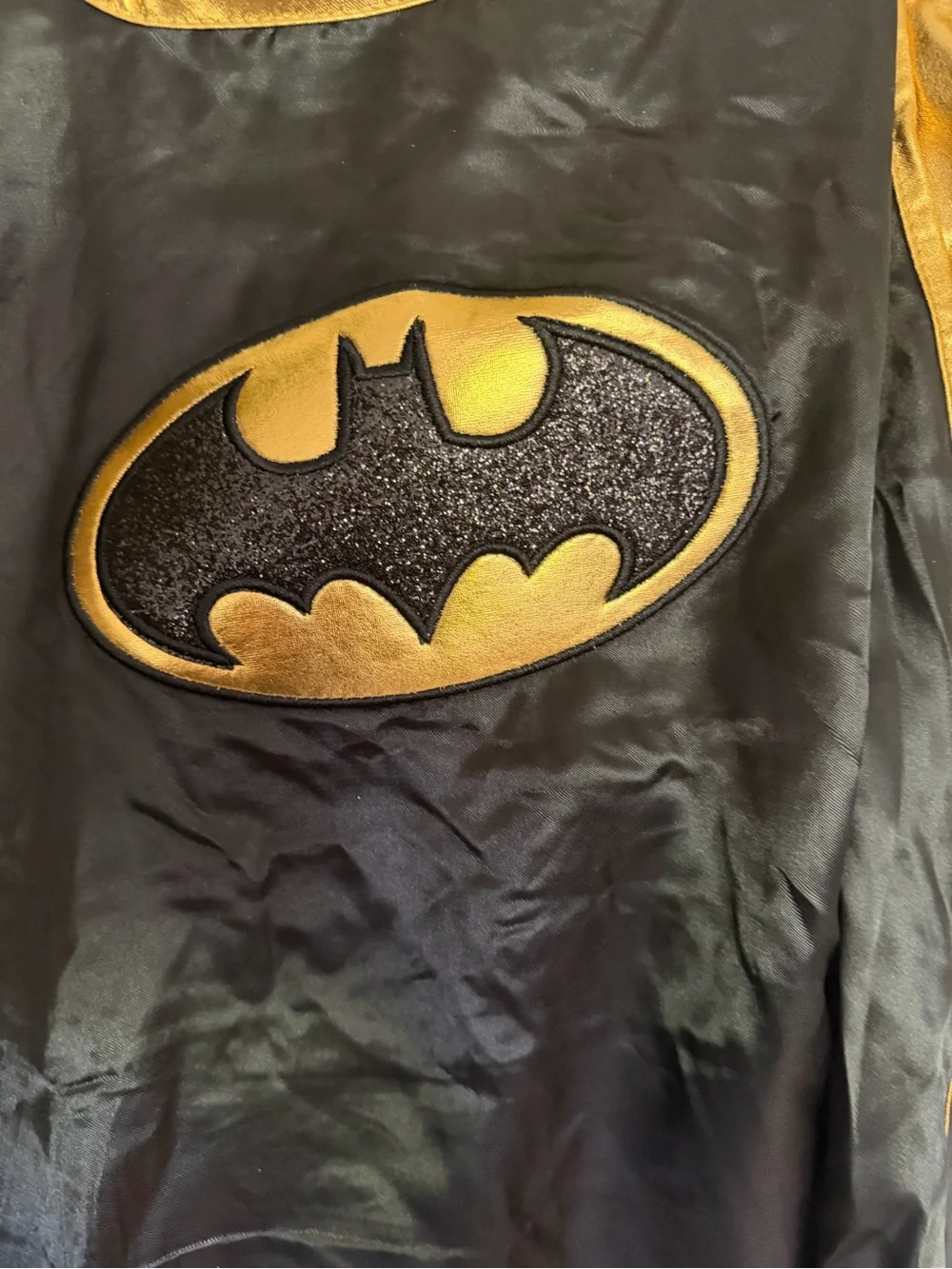 DC Girls Black and Gold Batgirl Costume Dress with Cape and Accessories